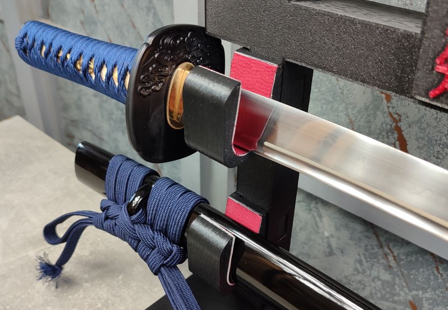 Kojiro Water Dragon Daisho blue - katana a wakizashi