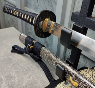 Munenori Daimjó Katana Black San-mai gitae - samurajský meč